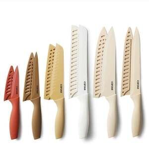 Carote Knife Set 12 Piece Neutral Colors Stainless Steel Ceramic Coating Knives
